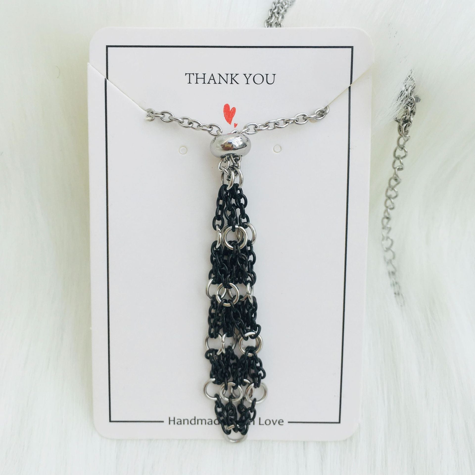 Wholesale Contrasting Color Design Replaceable Crystal Natural Stone Adjustable Metal Mesh Necklace ACC-NE-RongGuan005