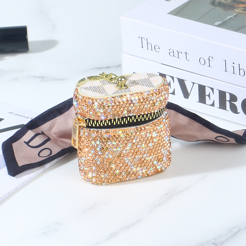 Wholesale High-end Full Diamond Storage Wireless Keychain Coin Purse Earphone Case ACC-EPC-RuiJie001