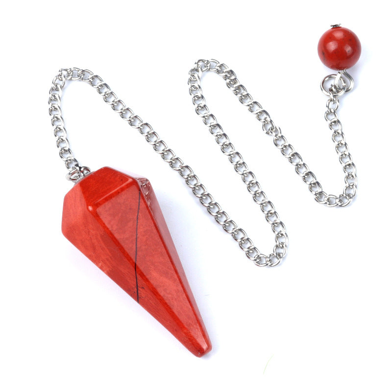 Wholesale 38mm swing natural crystal stone swing polished hexagonal column pendant