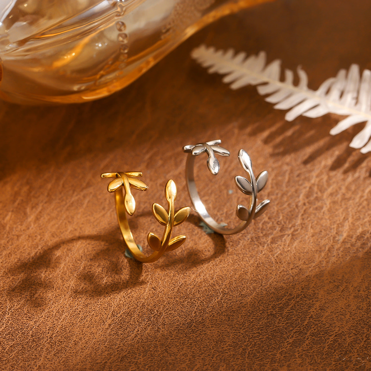 Wholesale European and American titanium steel ring retro high-grade gold-plated non-fading niche design opening adjustable all-match jewelry