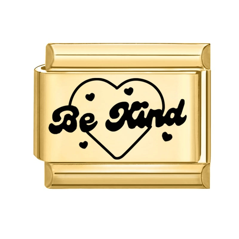 Wholesale Number &  Letter Italian Charms DIY square Single Section Creative Stainless Steel Composable Bracelet