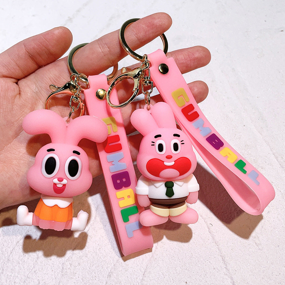 Wholesale Cartoon PVC Soft Glue Cute Keychains ACCVIP-KC-QiWei001