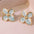 Wholesale  Retro Palace Flower Glaze Four-petal Flower Stainless Steel Earrings