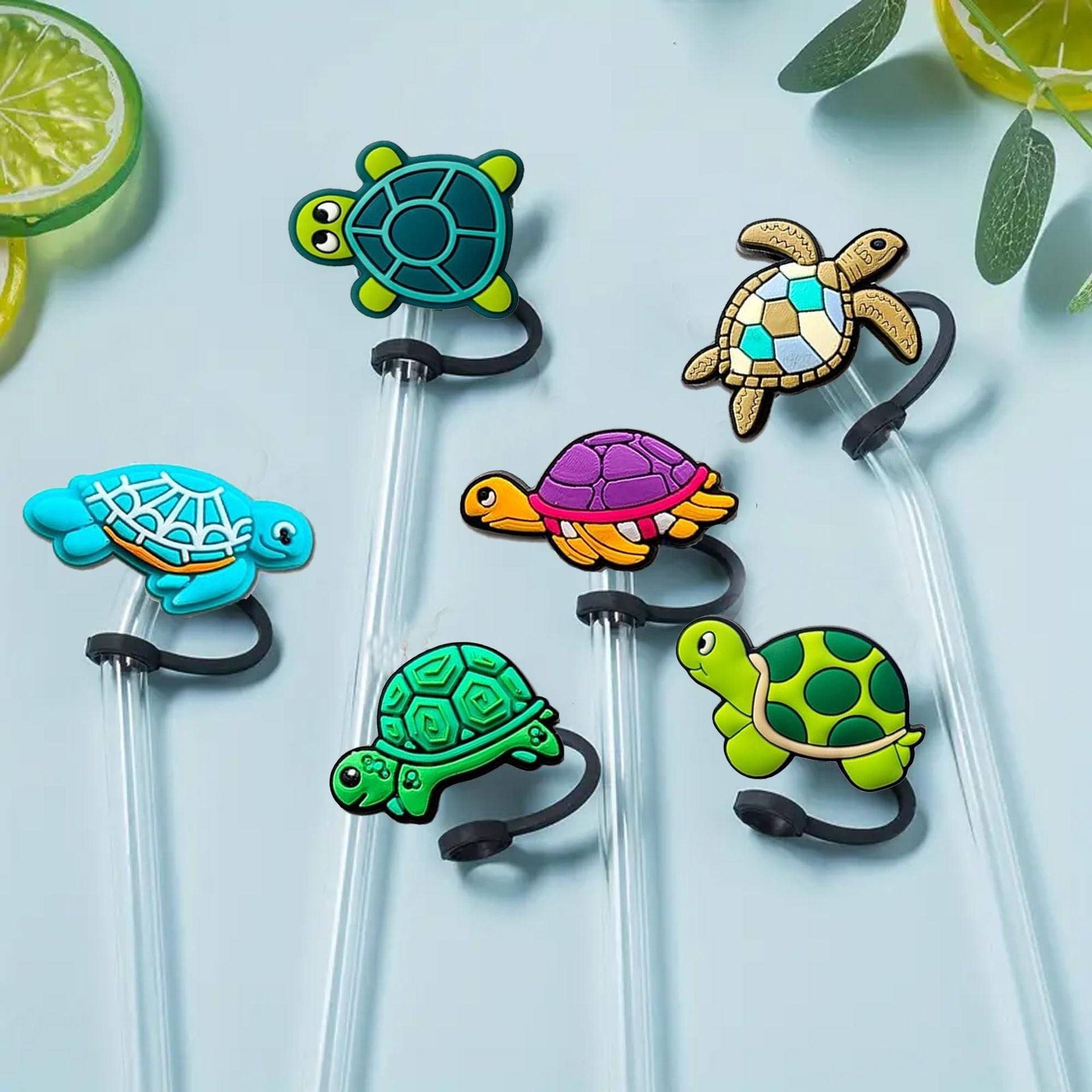 Wholesale 10mm Marine Animals PVC Soft Straw Tube Cap