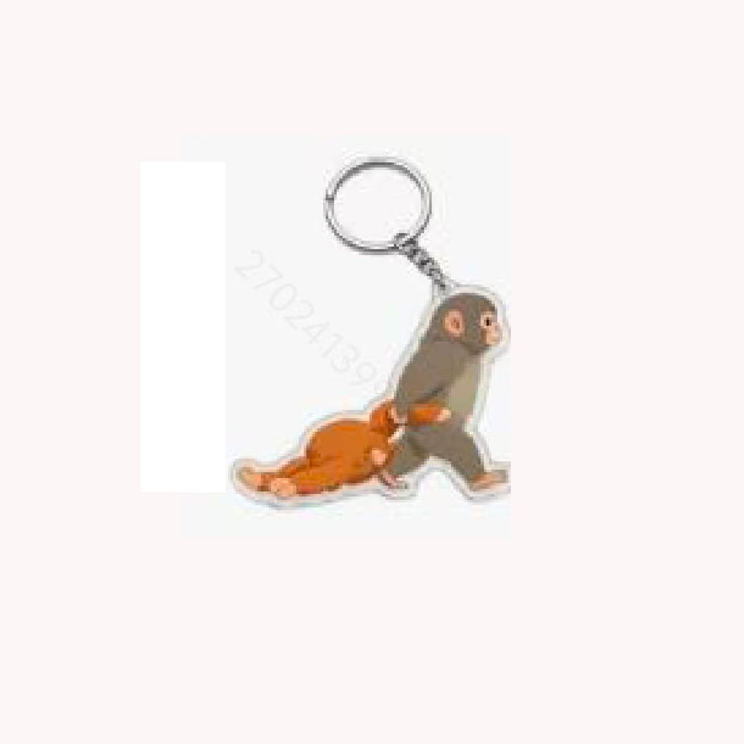 Wholesale Punch Monkey Baby Acrylic Keychain Western Style 2D Flat Pendant for Boutique Resale Bag Charm