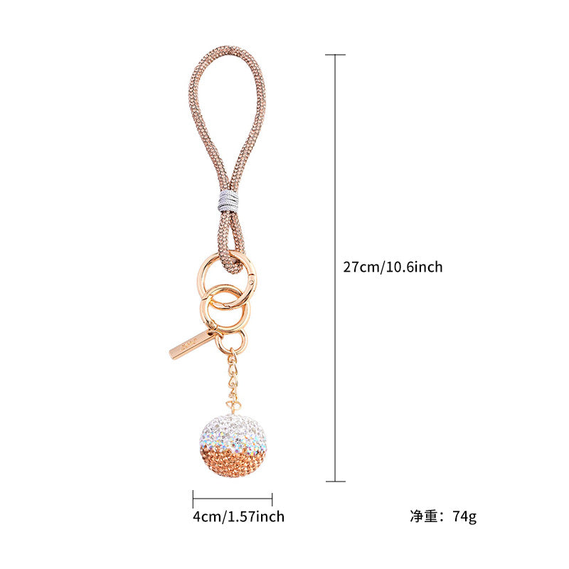 Wholesale Diamond-Encrusted Ball Keychain  Rhinestone Backpack Pendant