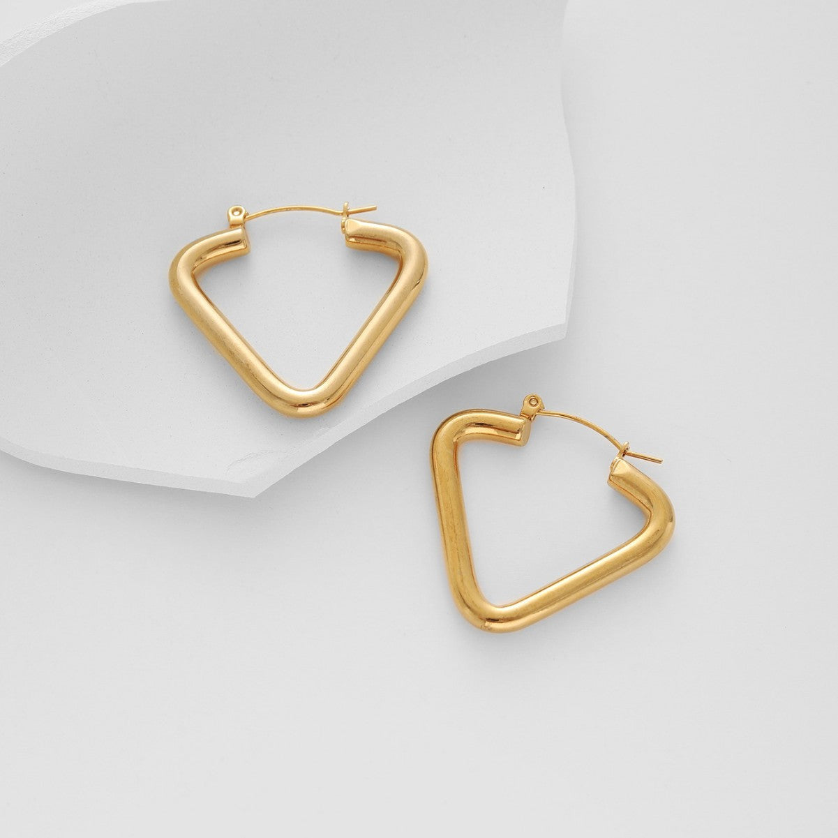 Wholesale geometric triangle  titanium steel earrings