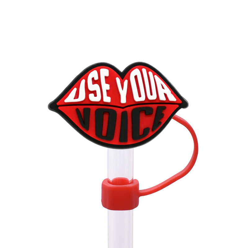 Wholesale Random 100pcs Women's Power Series Straw Cover 10MM Straw Tube Cap