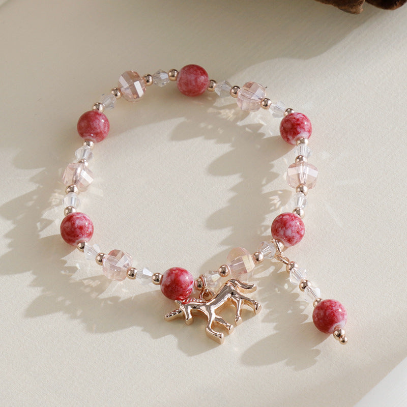 Wholesale  Rainbow Crystal Unicorn Bracelet