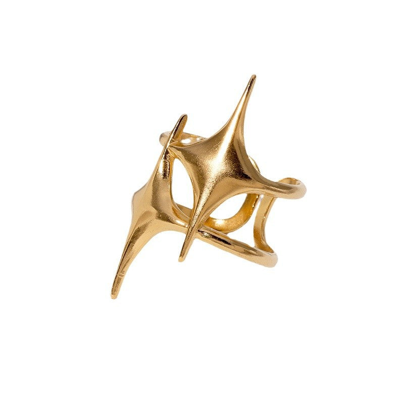 Wholesale Chic Stainless Steel Star Open Ring Everyday Jewelry Accessory