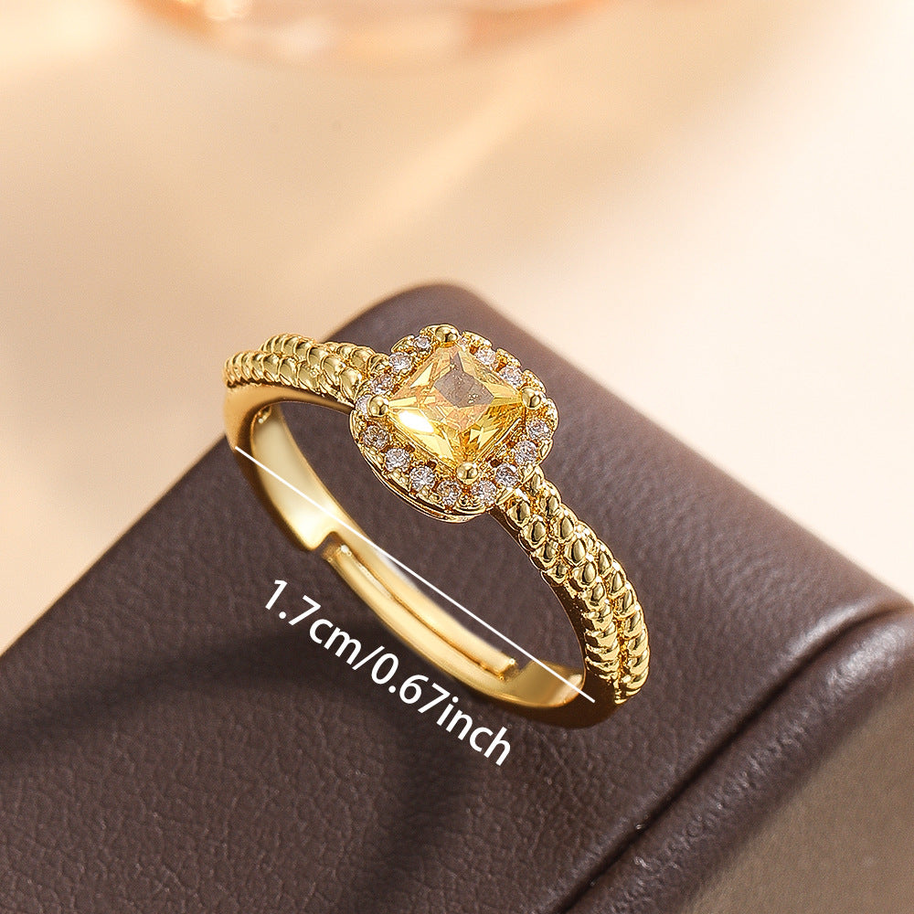 Wholesale Gold Tone Twisted Ring Adjustable Copper Zircon Jewelry Stylish Women S Fashion Accessory For Everyday Or Gift