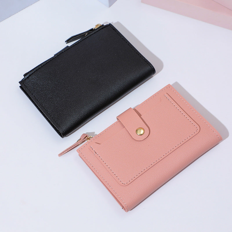 Wholesale Trendy Black PU Zip Card Holder Wallet With Multiple Slots And Coin Pocket For Women Everyday Accessory And Gift