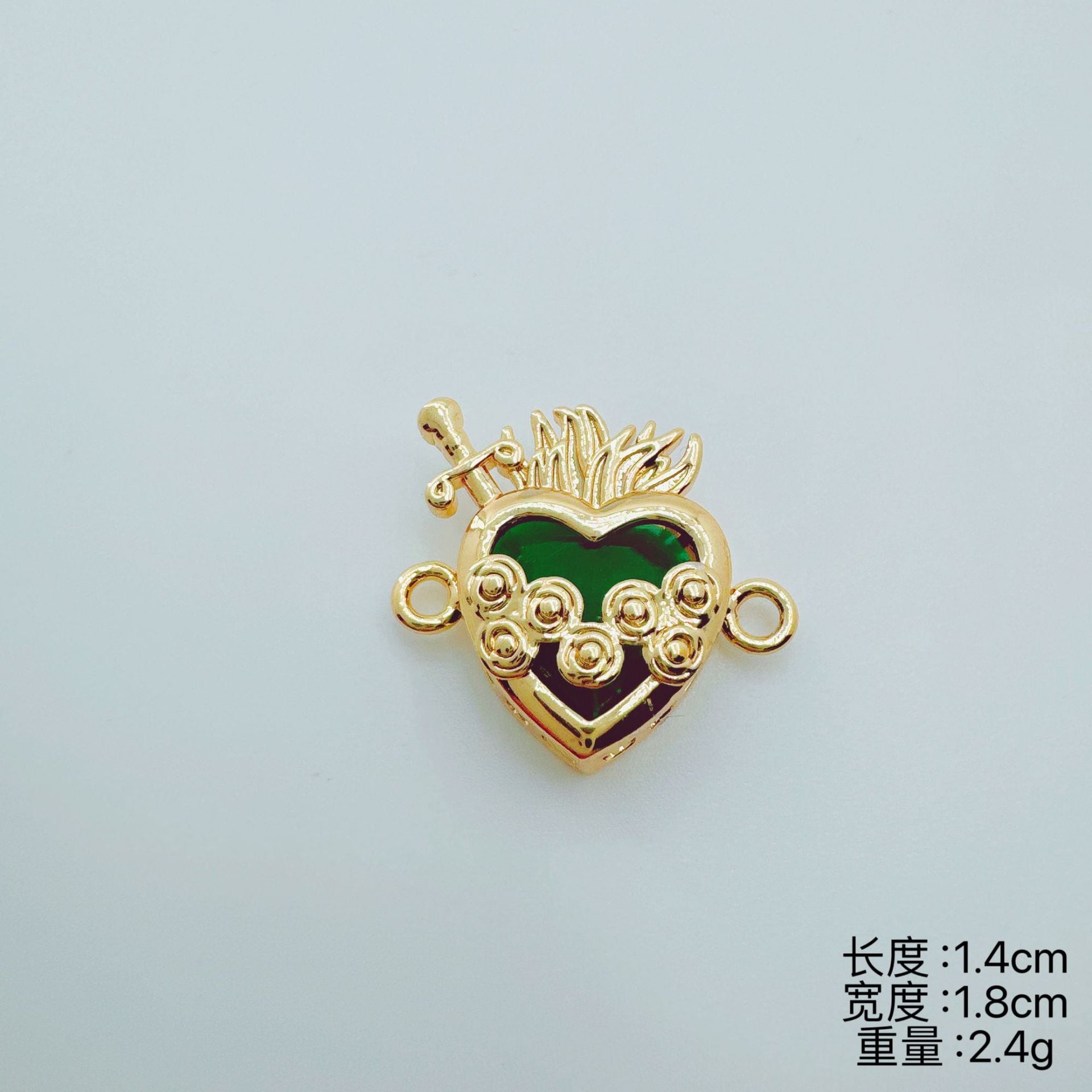 Wholesale Gold Plated Copper Heart Double Pendant Jewelry Set - Boutique Resale Gift