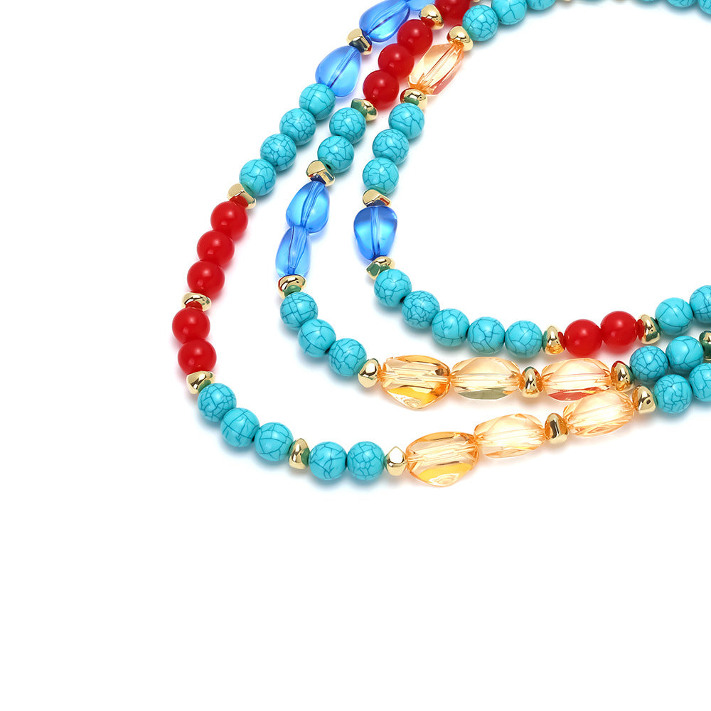Wholesale  Light Luxury Style Handmade Turquoise Beads  Necklace