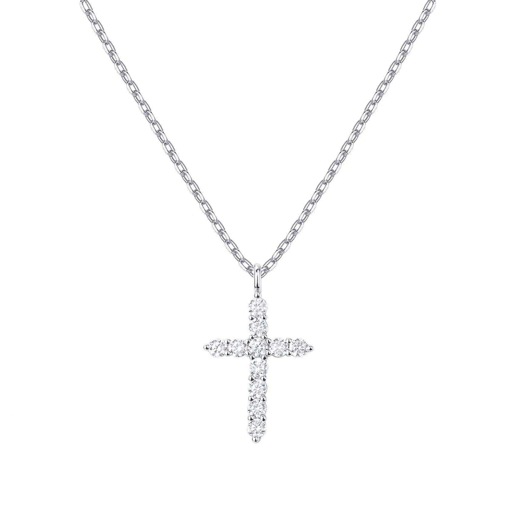 Wholesale Stylish Cross Pendant Necklace with Rotatable Crown Design,  Copper Jewelry Accessory for Casual Wear