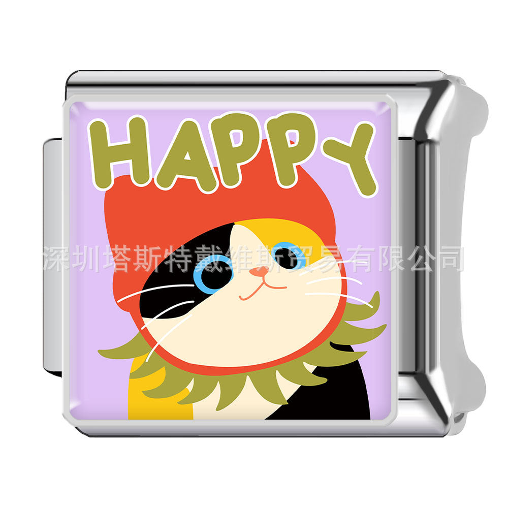 Wholesale Italian Charm Bracelet 9mm DIY Cute and able  Creative Stainless Steel Composable Bracelet