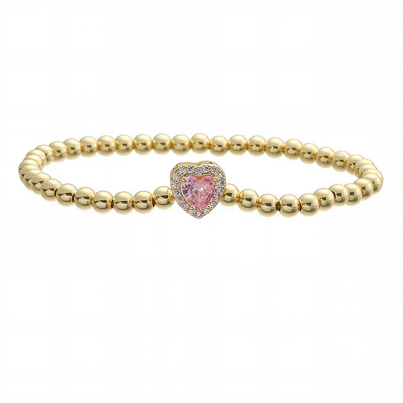 Wholesale  birthstone heart-shaped bracelet