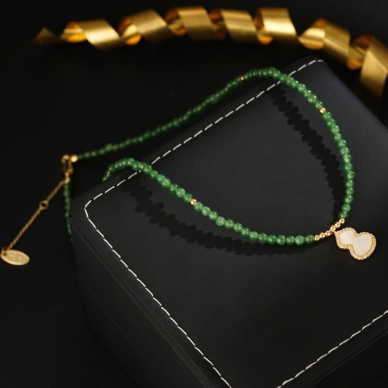 Wholesale  green chalcedony beaded necklace