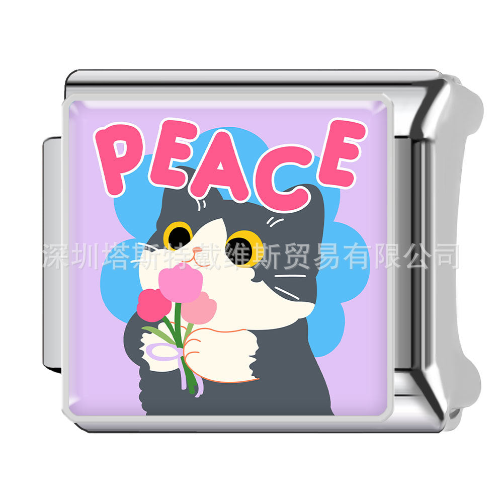 Wholesale Italian Charm Bracelet 9mm DIY Cute and able  Creative Stainless Steel Composable Bracelet