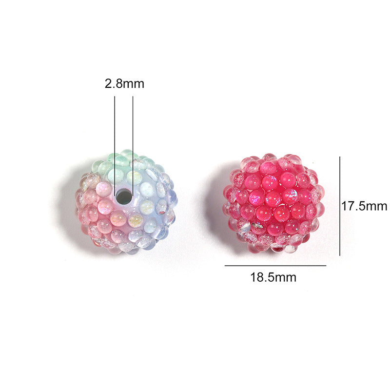 Wholesale 20pcs Aurora Mermaid Beads Diamond Balls Acrylic Beads Through Hole Beads Jewelry Accessories ACC-BDS-BLG034