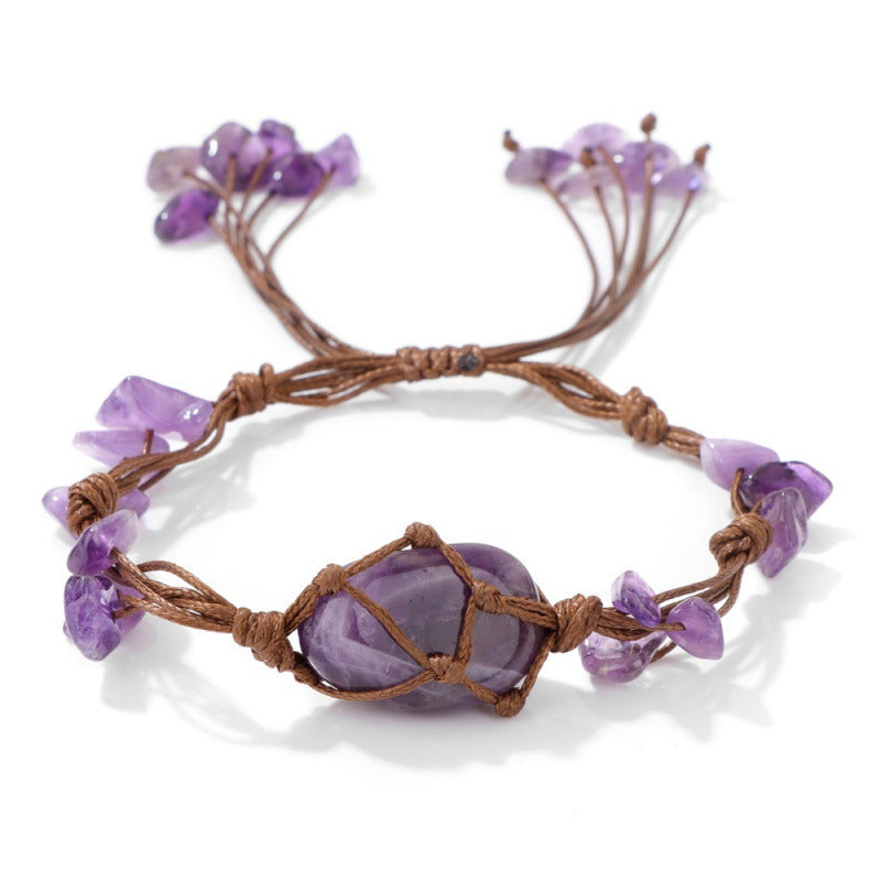 Wholesale Handmade Crystal Bracelet Amethyst Tiger Eye Gemstone Jewelry Accessory