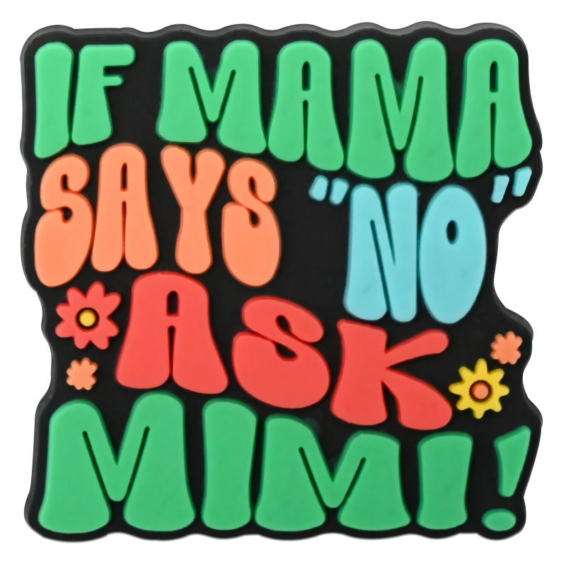 Wholesale Random 100pcs Creative and personalized phrase series   PVC Soft Rubber Shoe Buckle Decoration