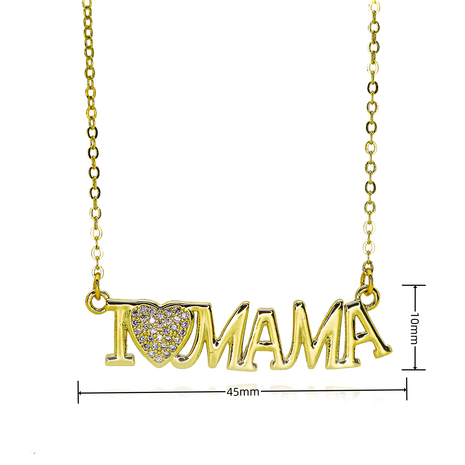 Wholesale mother's day jewelry creative zircon MOM heart-shaped letter pendant necklace
