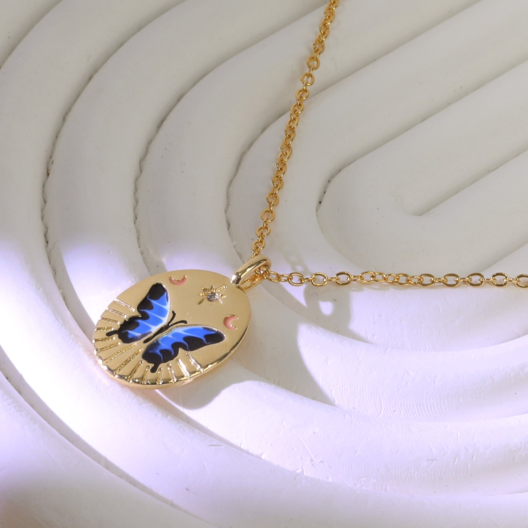 Wholesale  Retro Butterfly Necklace Titanium Steel Necklaces