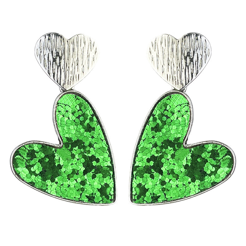 Wholesale 2 Pairs/pack Valentine's Day Double Heart Symmetrical Earrings ACC-ES-HY204