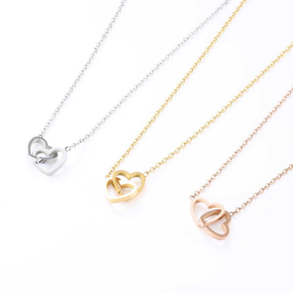 Wholesale Hollow Heart Stainless Steel Necklace ACC-NE-QinShi002