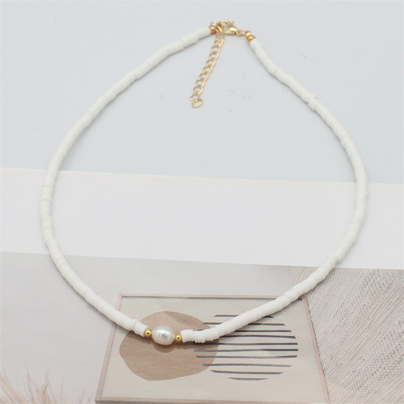 Wholesale  color soft pottery necklace