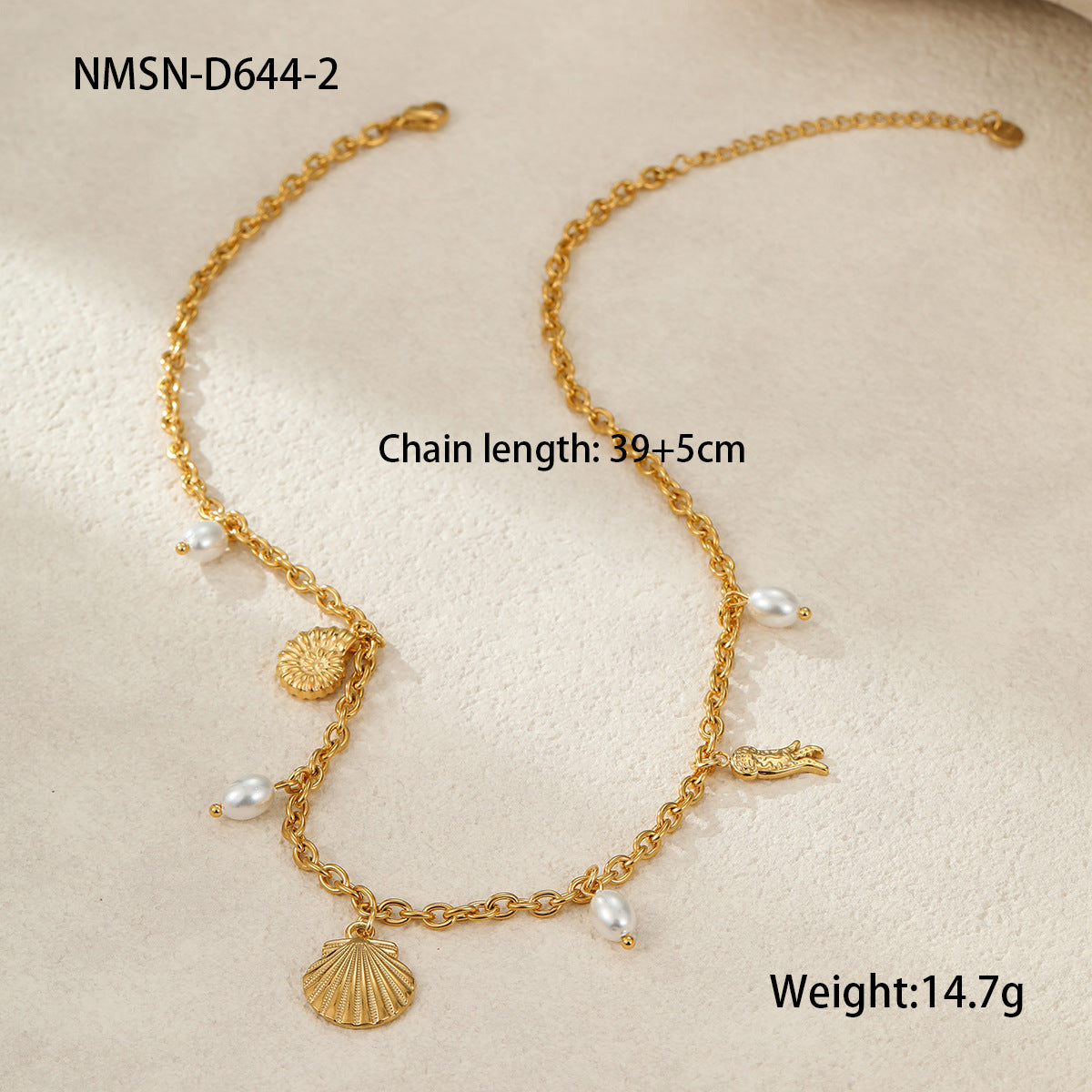 Wholesale  stainless steel necklace shell starfish necklace