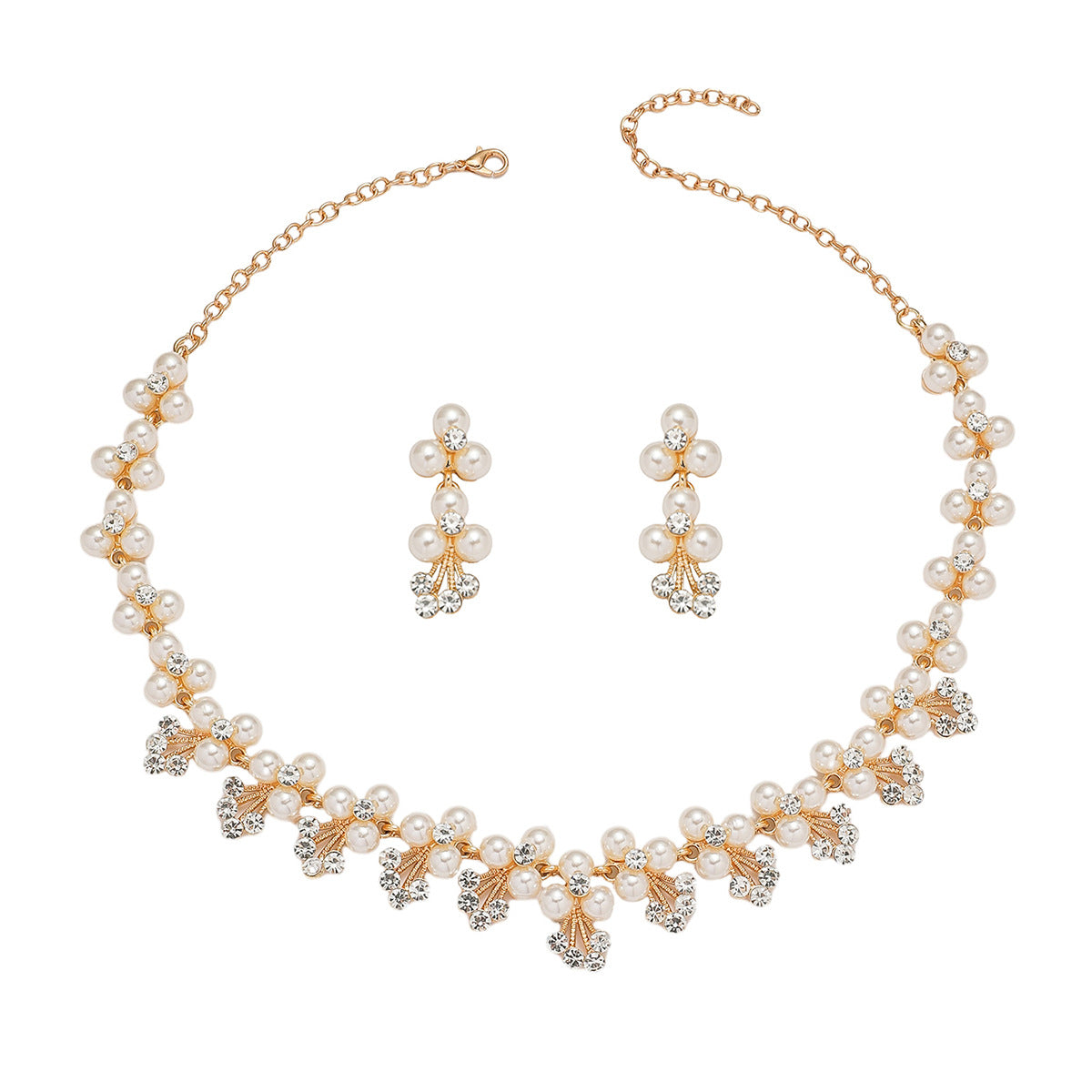 Wholesale Pearl Jewelry Set Necklace Earrings Fashion Accessory Boutique Resale
