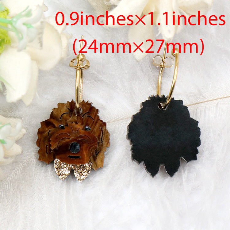 Wholesale 5pcs Ke Jin Furry Cute Animal Acrylic Earrings Cute Earrings ACC-ES-XiaoYan056