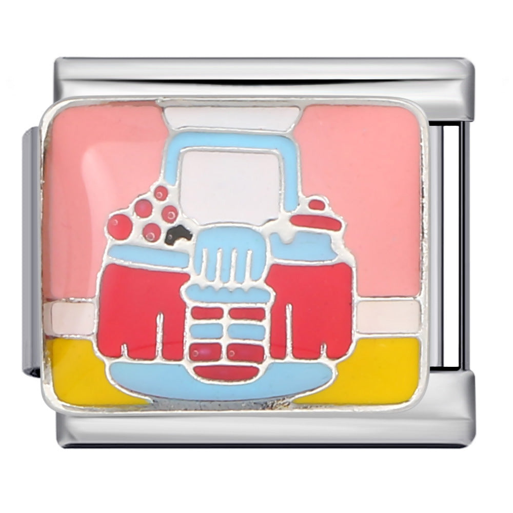 Wholesale Italian Charm Bracelet 9mm DIY Splicing Removable Fairytale Castle Stainless Steel Composable Bracelet