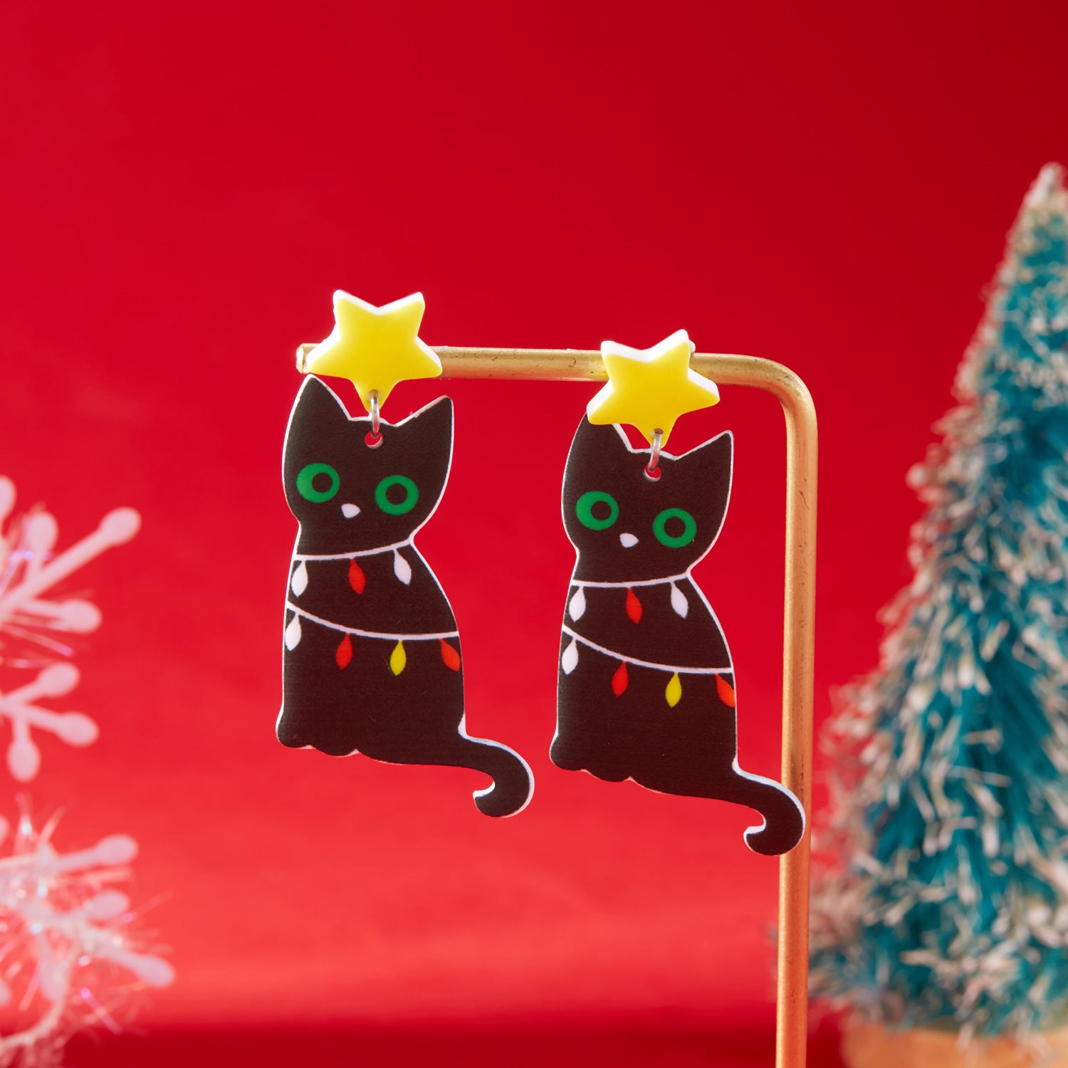 Wholesale Christmas Tree Santa Hat Christmas Tree Earrings ACC-ES-YingHao010