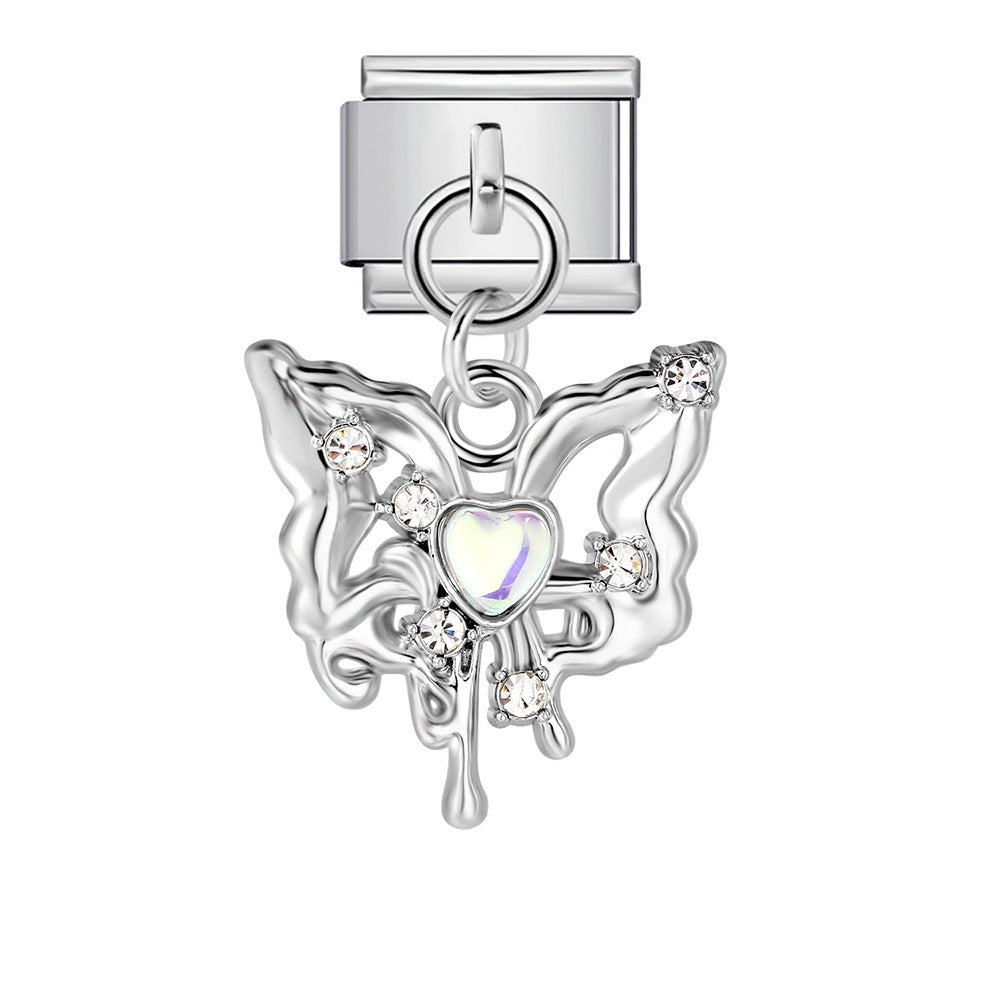 Wholesale   Italian Charm Bracelet 9mm DIY Single Hook Creative Stainless Steel Composable Bracelet