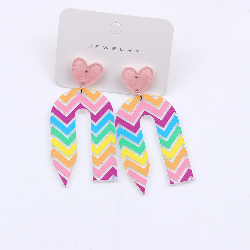 Wholesale Acrylic pencil heart earrings