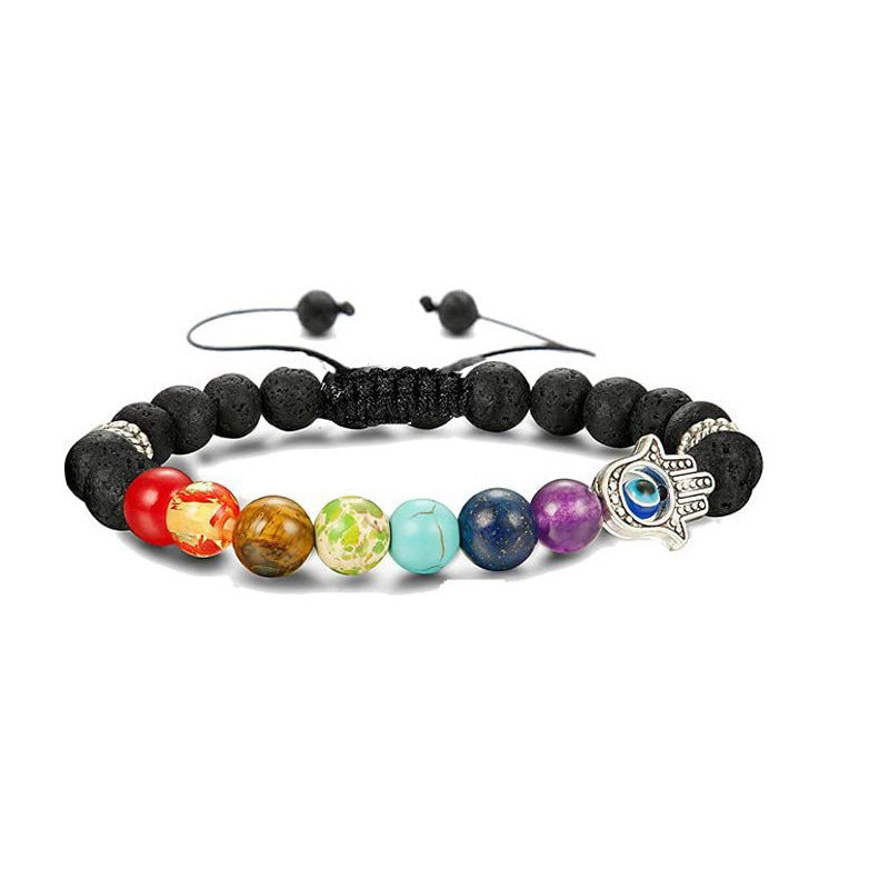 Wholesale Colorful Stone Beads Devil's Eye Palm Bracelet ACC-BT-Zhongh012