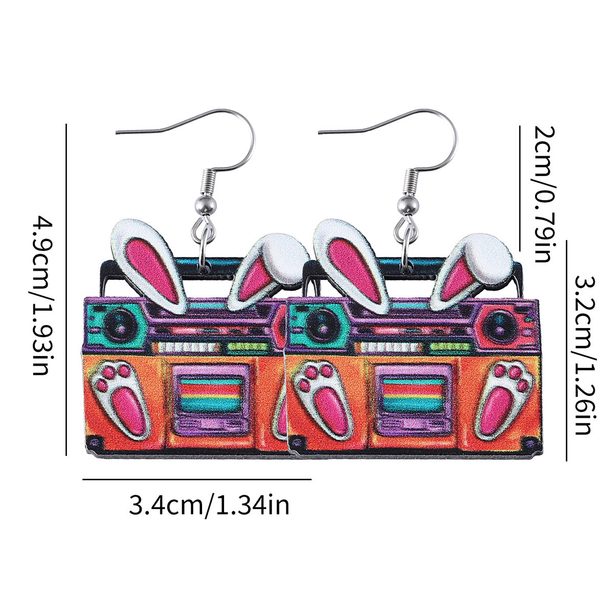 Wholesale Easter Bunny Recorder Pendant Earrings