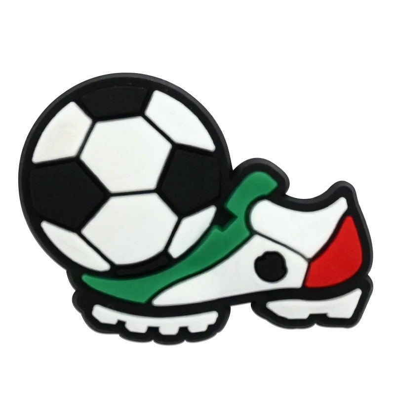 Wholesale Random 100pcs Mexican soccer-themed  PVC Soft Rubber Shoe Buckle Decoration