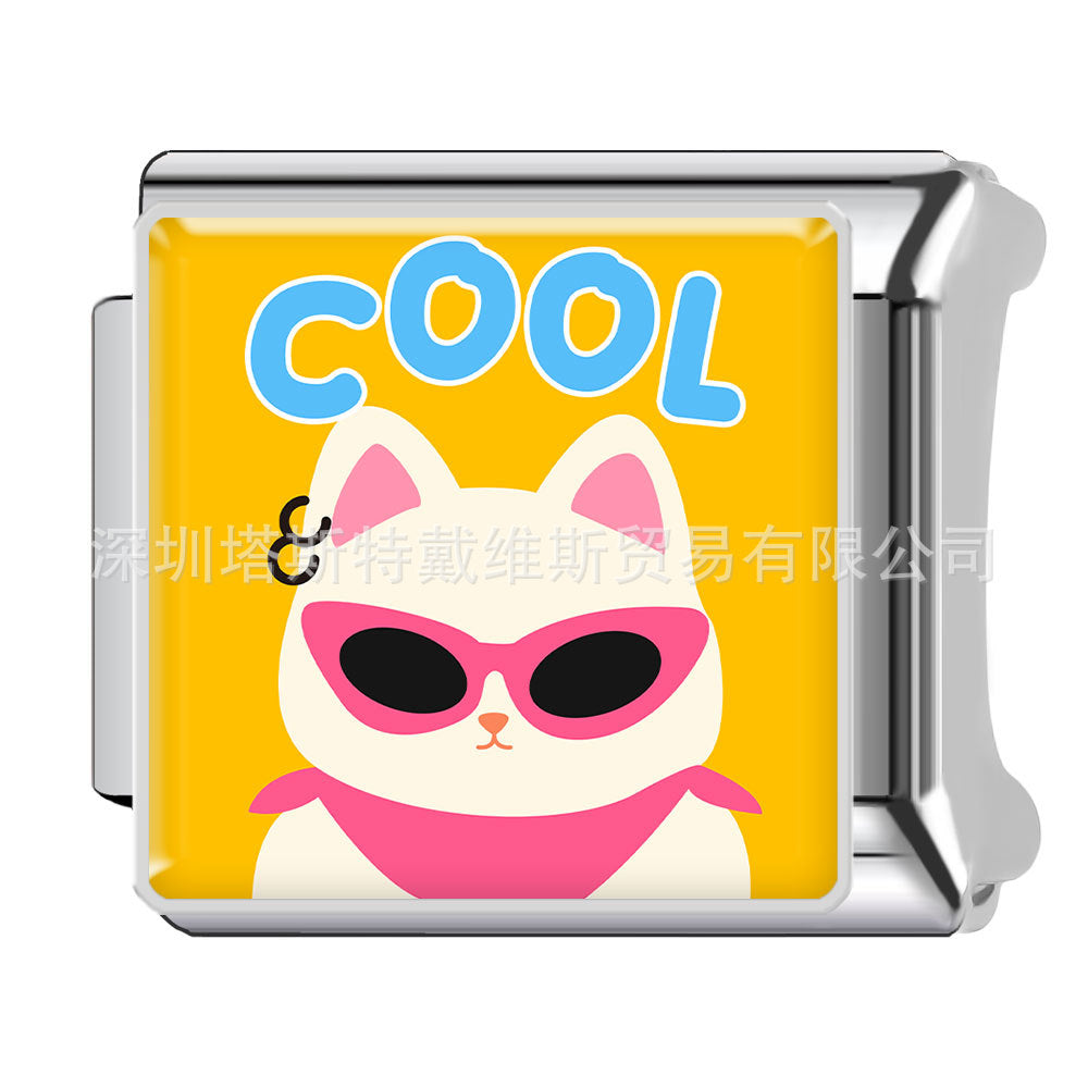 Wholesale Italian Charm Bracelet 9mm DIY Cute and able  Creative Stainless Steel Composable Bracelet