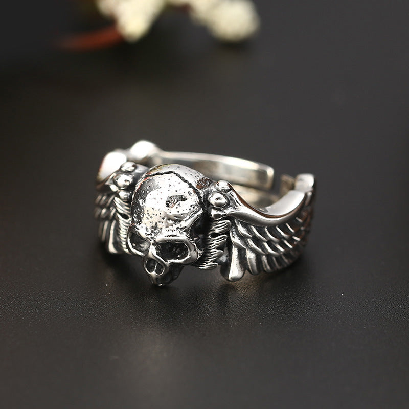 Wholesale punk style Devil Angel personality hipster ring