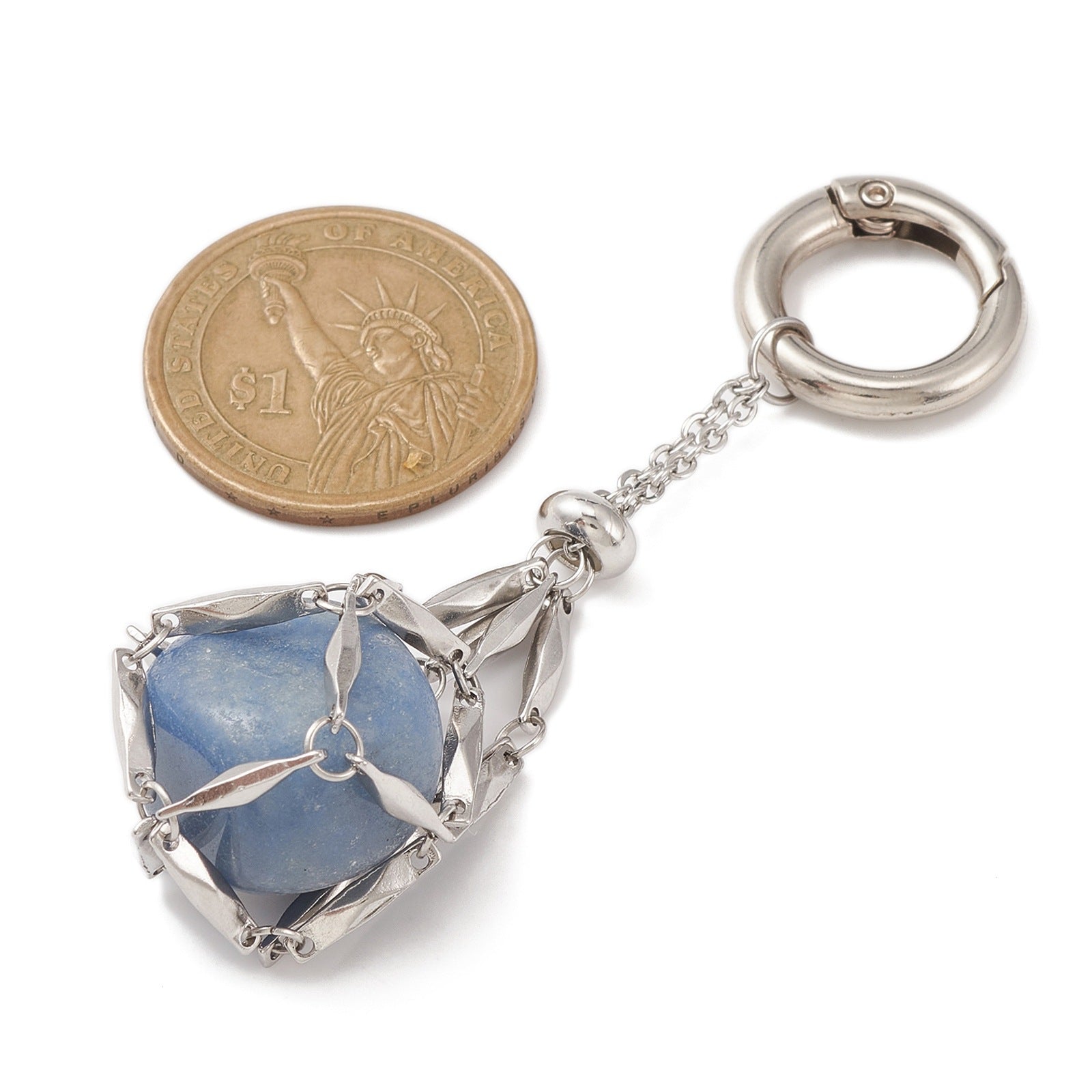 Wholesale stainless steel chain net bag semi-finished keychain