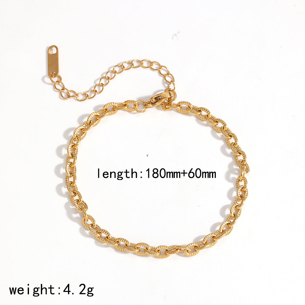 Wholesale DIY bracelet 18k gold stainless steel chain bracelet with a high-end feel