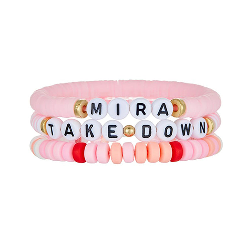 Wholesale Anime alloy polymer clay letter necklace bracelet set