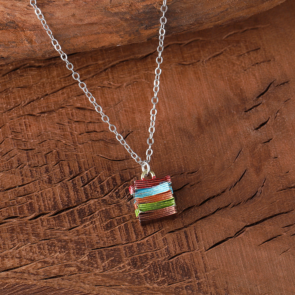 Wholesale  Alloy Color Fold Book Necklace