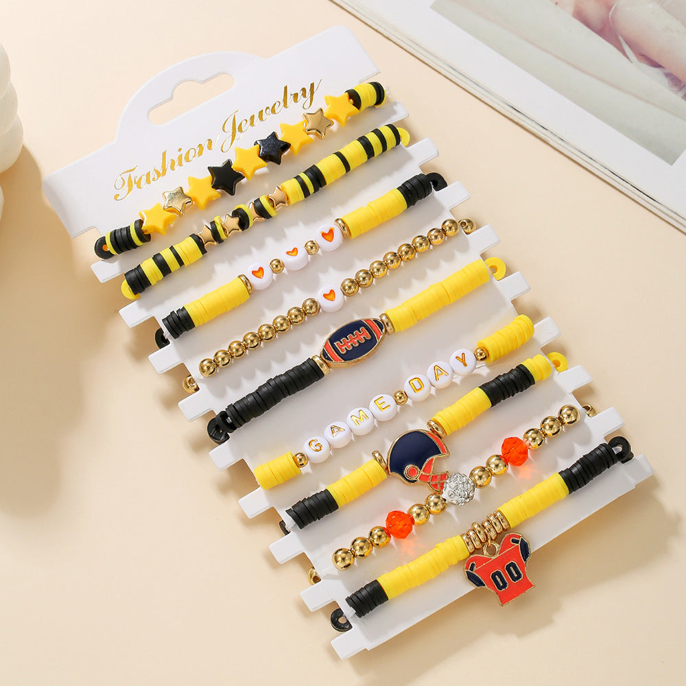 Wholesale  Rugby suit Multi-layer Stacked Love Letter Soft y Bracelet