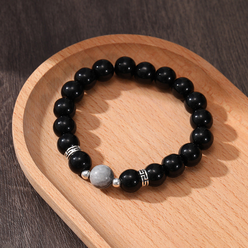 Wholesale Natural Volcanic Stone Snowflake Stone Beads Bracelet