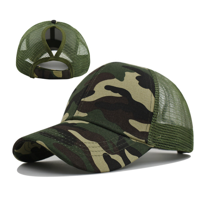 Wholesale Stylish Leopard Print Baseball Cap with Ponytail Hole,  Women' s Mesh Adjustable Hat